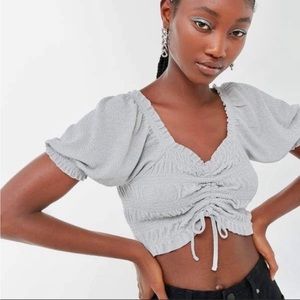 Urban Outfitters | Sparkle Glitter Silver Crop Top M